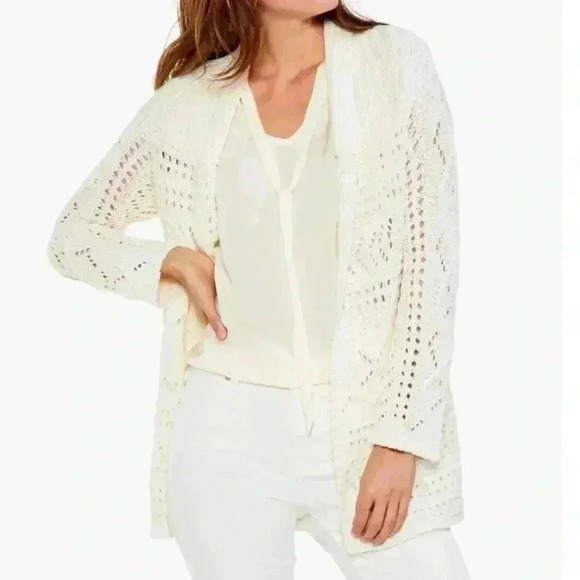 Nic + Zoe Womens  Patio Cardigan Large Lemonade color knit soft, like new - Picture 2 of 11